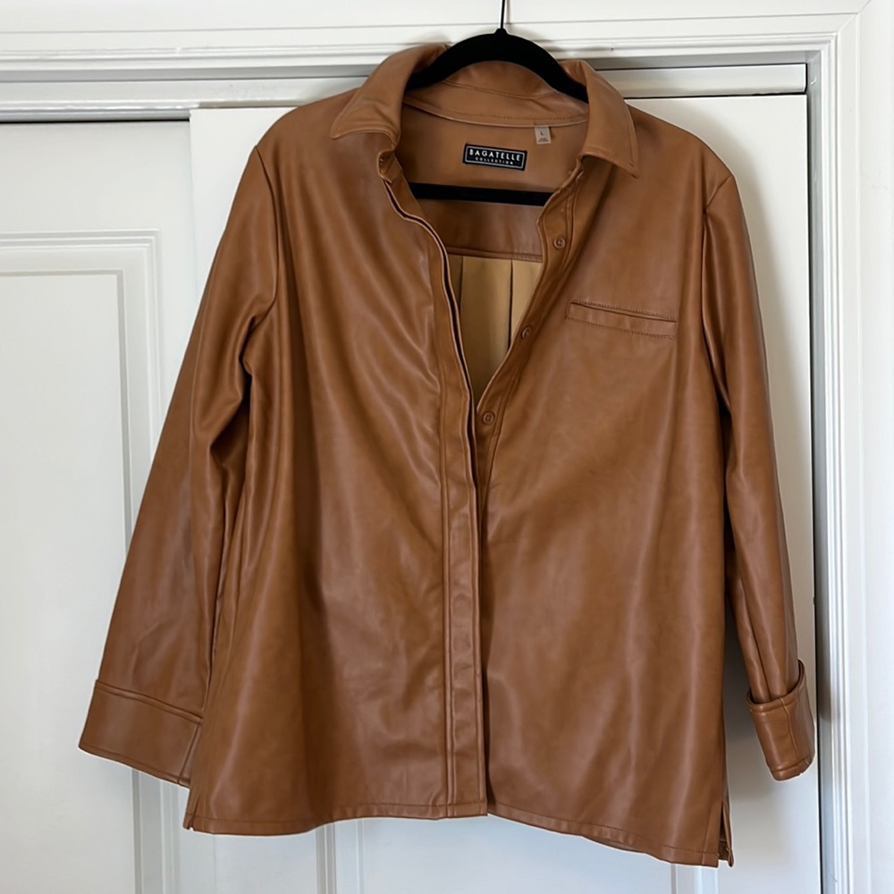 Faux leather shirt